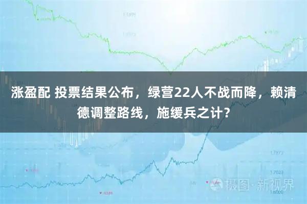 涨盈配 投票结果公布，绿营22人不战而降，赖清德调整路线，施缓兵之计？