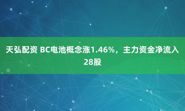 天弘配资 BC电池概念涨1.46%，主力资金净流入28股